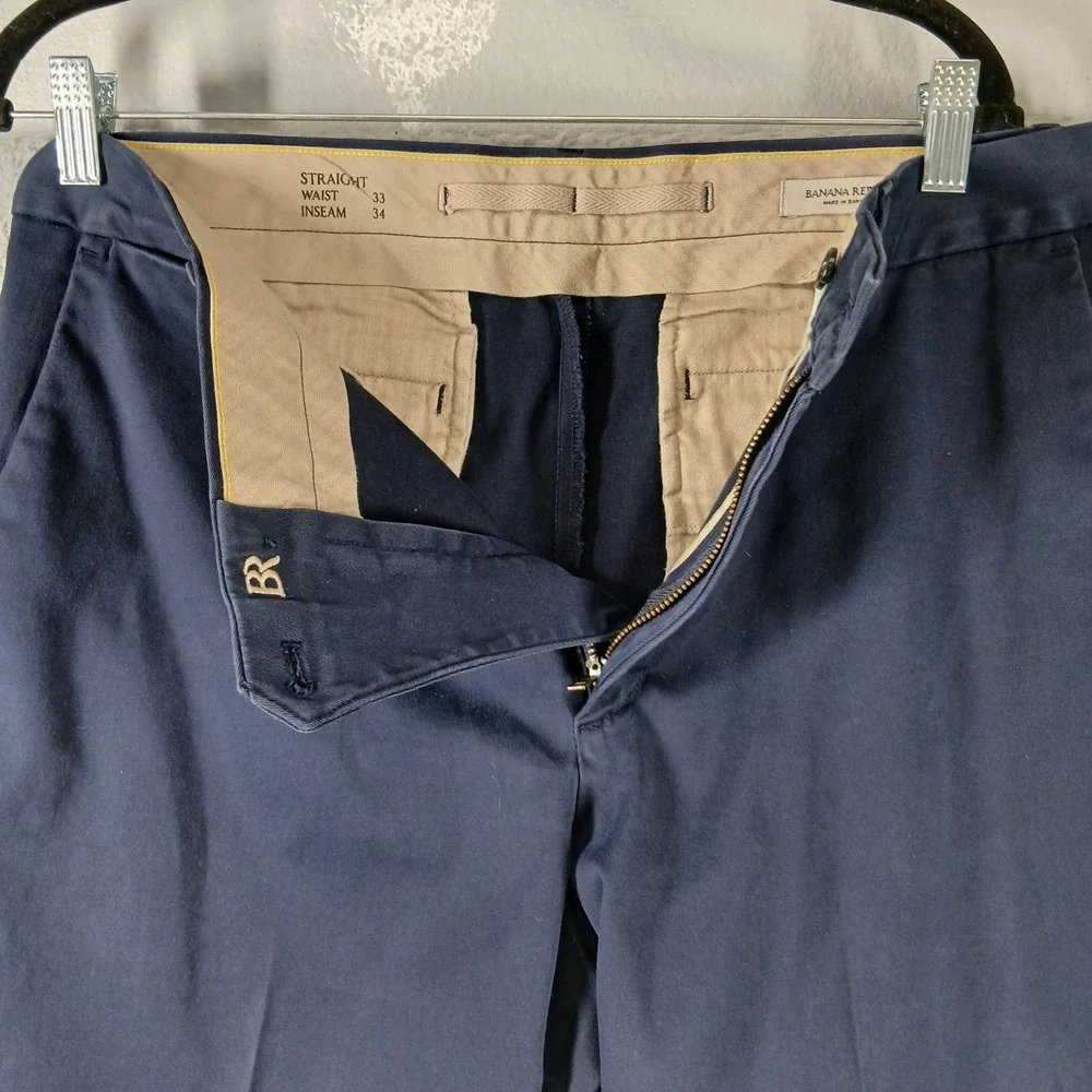 Banana Republic‎ Chino Pants Mens 36x30 Navy Blue Casual